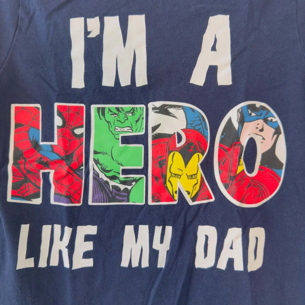 Marvel Boys Sz 4-5Y Organic Cotton Superhero Graphic Tee Spider-Man Hulk Kid's